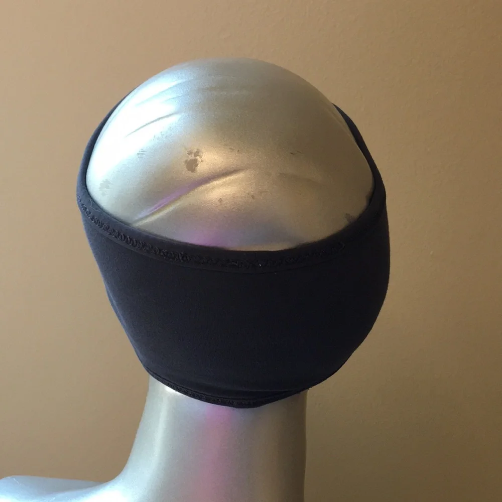 Lululemon Brisk Run Headband Macro Micro Stripe Polar Cream H. Silver Slate